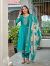Walnut By Aanchi Roman Silk Online Kurti With Bottom Dupatta Wholesale